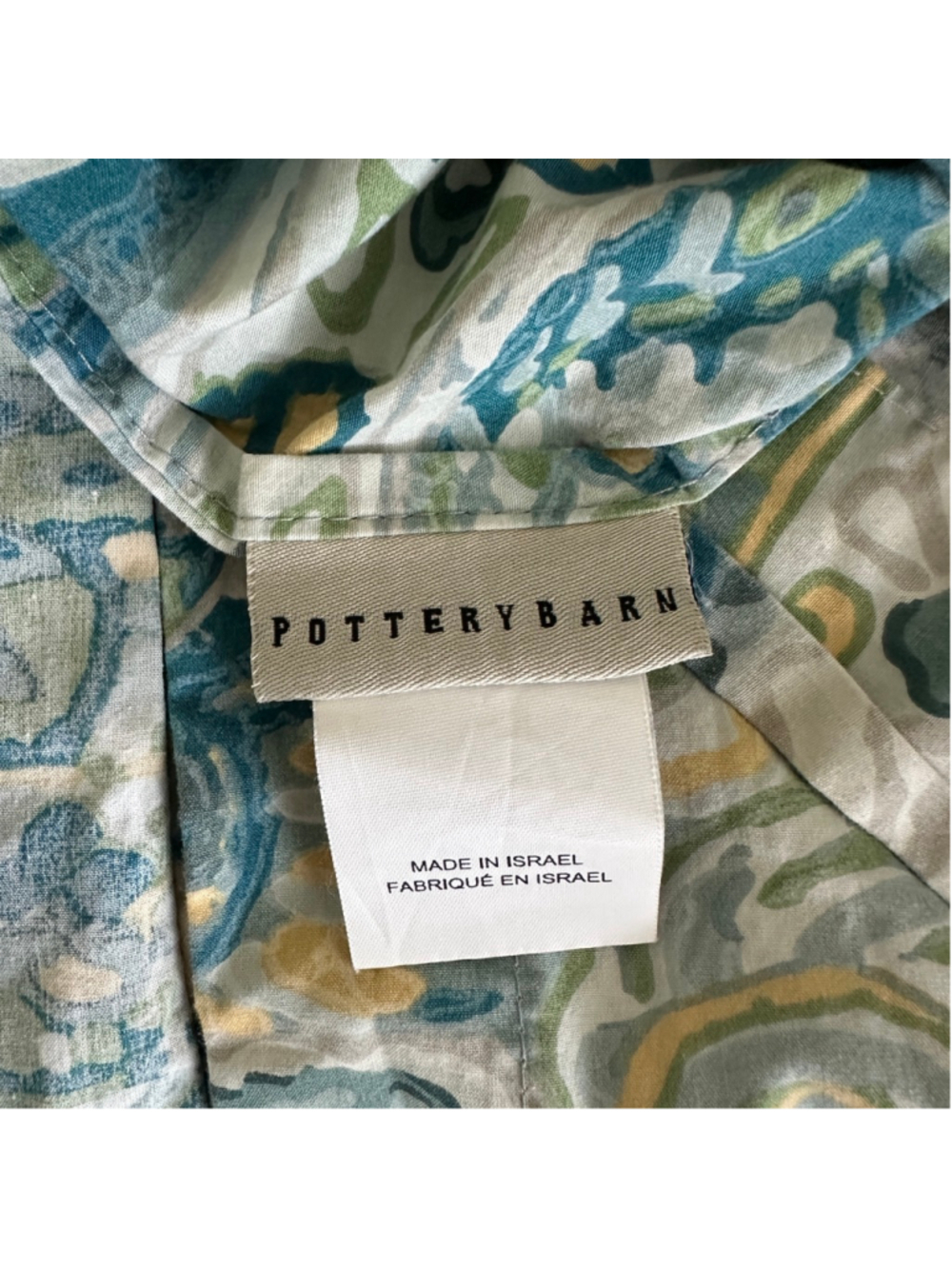 Pottery Barn Paisley Duvet Cover Full Queen w Euro Shams Blue Green - Picture 2 of 8